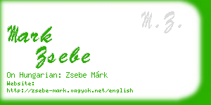 mark zsebe business card